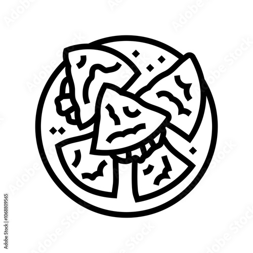 quesadilla chicken food line icon vector. quesadilla chicken food sign. isolated contour symbol black illustration