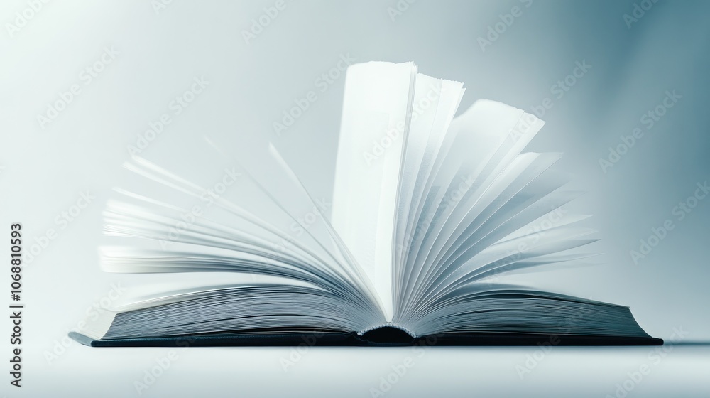 Fototapeta premium Blank white hardcover book isolated on a plain background