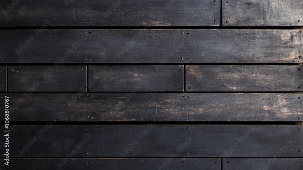 Black horizontal board against a dark cement wall featuring a textured backdrop for versatile design applications Black horizontal board against a dark cement wall featuring a textured backdrop for versatile design applications