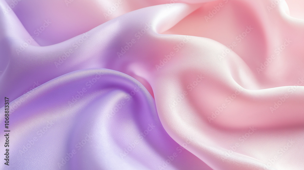 Obraz premium Soft Gradient Pink and Purple Satin Fabric with Flowing Folds