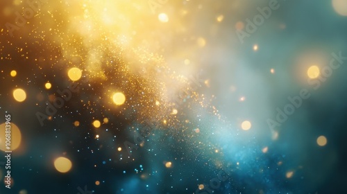 Wallpaper Mural Create a dreamy atmosphere with bokeh lights in soft shades of gold and blue Torontodigital.ca