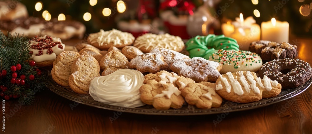 Delight in the festive season with frosted gingerbread cookies and holiday treats