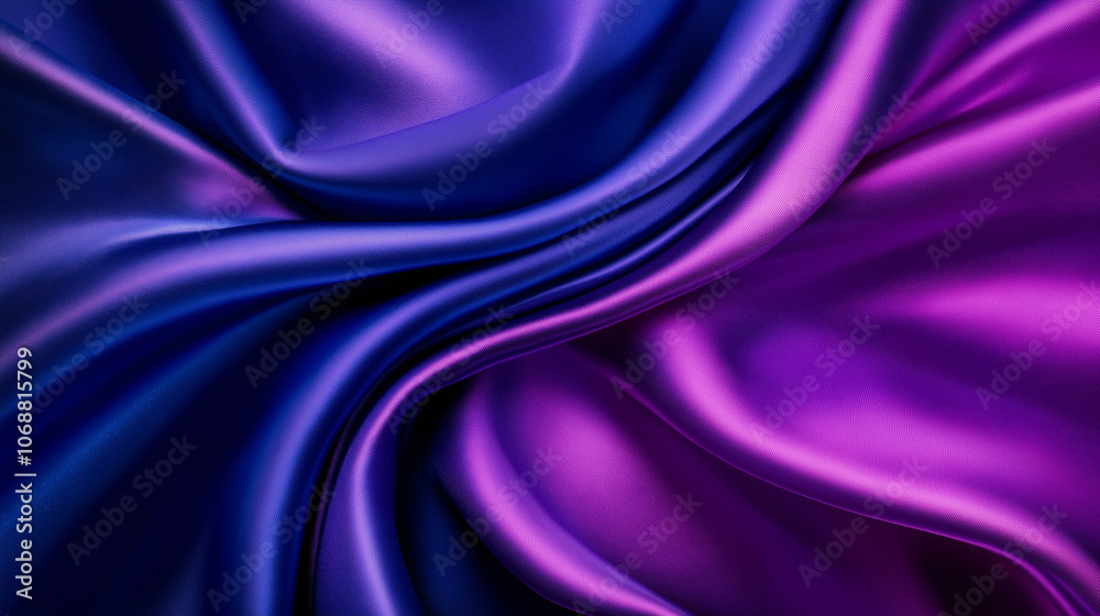 Obraz premium Luxurious Deep Blue and Purple Satin Fabric with Rich Folds