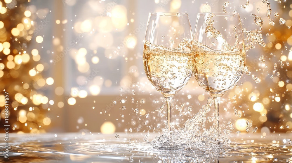 Close-Up of Two Elegant Wine Glasses with Rich Red Wine Perfect for Celebrations, Romantic Dinners, and Fine Dining Experiences Close-Up of Two Elegant Wine Glasses with Rich Red Wine Perfect for Celebrations, Romantic Dinners, and Fine Dining Experiences