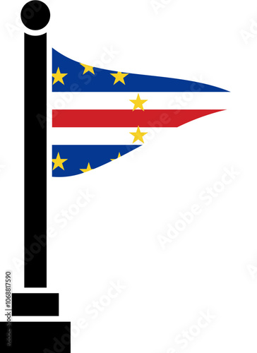 Cape Verde Flag in Triangular shape photo