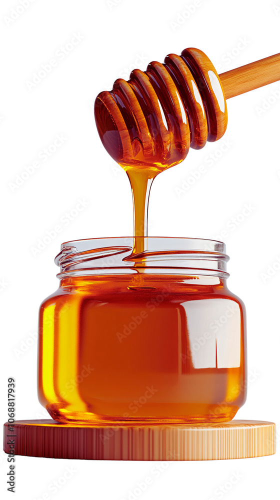 Pouring liquid gold from a honey dipper Pouring liquid gold from a honey dipper