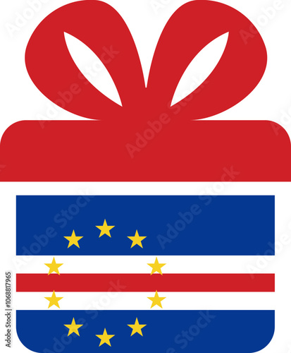 Cape Verde Flag on Gift Icon photo