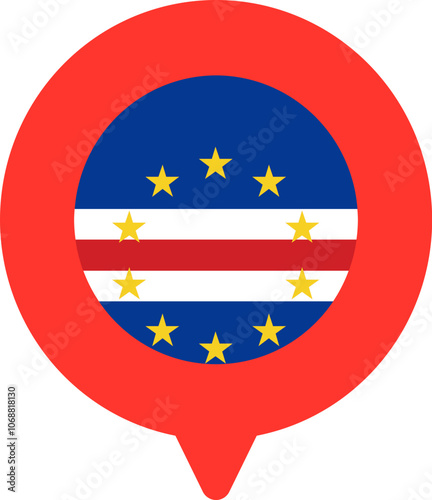 Free Download Cape Verde Flag On Pin Icon - GFXLoad