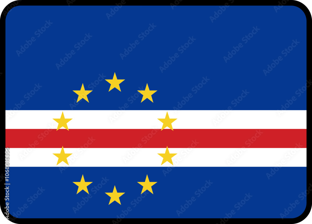 Cape Verde Flag Rounded Rectangle Icon Cape Verde Flag Rounded Rectangle Icon