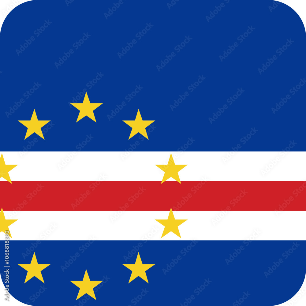 Cape Verde Flag Square Icon Cape Verde Flag Square Icon