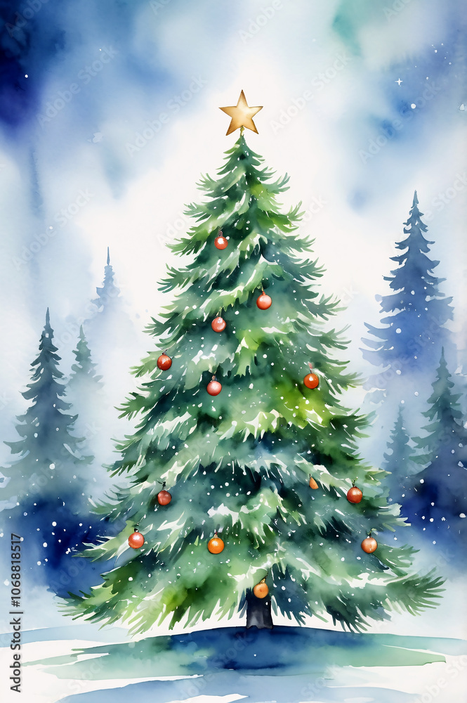 christmas tree in snow christmas tree in snow