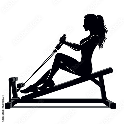 Fitness woman workout gym sport silhouette 