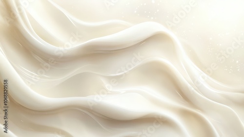 Pearly milk waves with ivory highlights: Luxurious digital background for premium ice cream marketing. High-resolution, sumptuous texture, and cool luminosity.