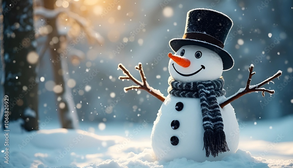 Obraz premium snowman on a snow