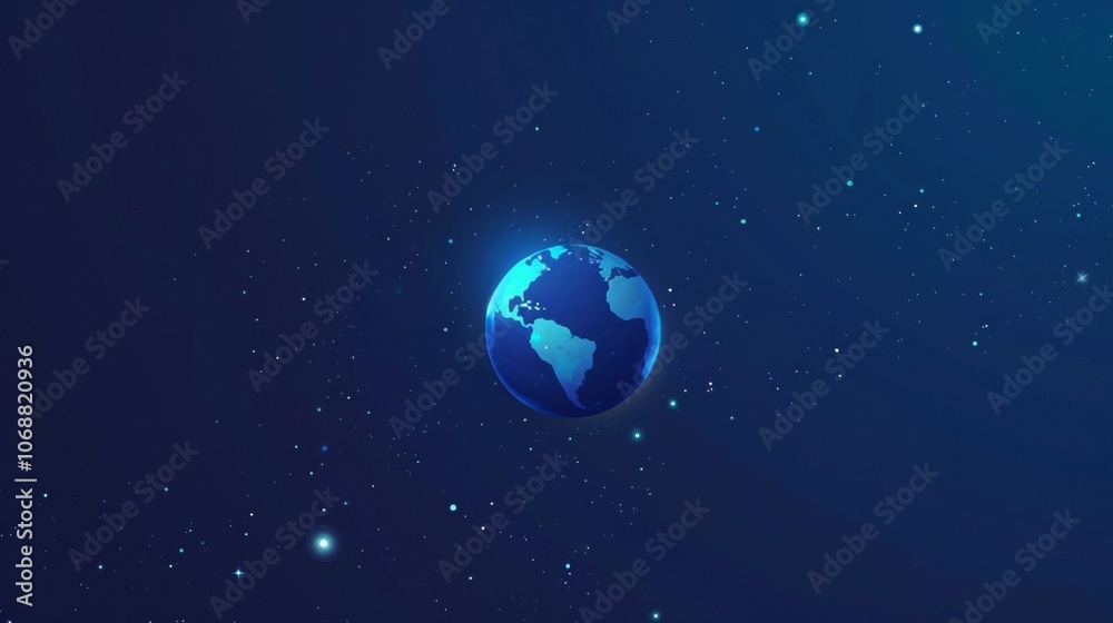 Serene professional image of earth against a blue gradient, symbolizing peace and tranquility