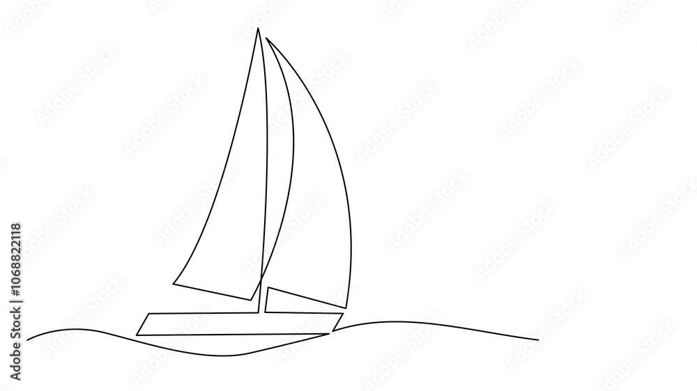 Single continuous line art sea boat icon. Yacht travel tourism concept silhouette symbol design. One sketch outline drawing vector illustration template
Single continuous line art sea boat icon. Yacht travel tourism concept silhouette symbol design. One sketch outline drawing vector illustration template