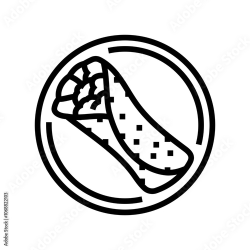shawarma chicken dish line icon vector. shawarma chicken dish sign. isolated contour symbol black illustration