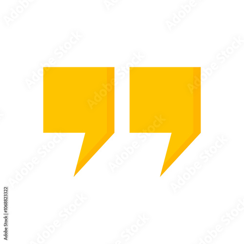 Quotation mark. information, Message, comment, idea, speech, citation concepts. Flat vector design isolated illustration.