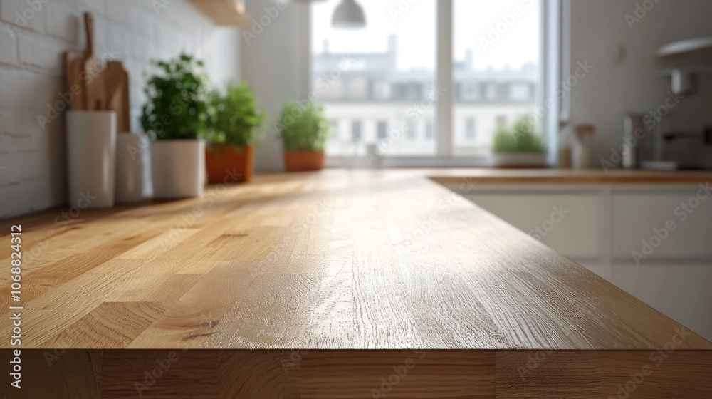 Kitchen Countertop with Blurred Background Kitchen Countertop with Blurred Background