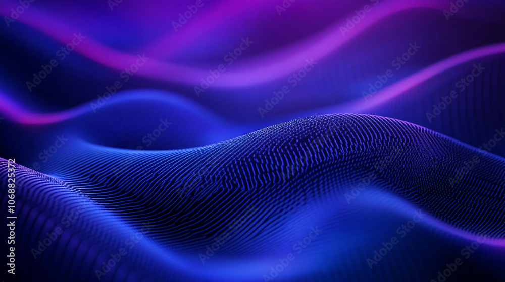 Flowing waves of blue and purple light create a mesmerizing abstract pattern Flowing waves of blue and purple light create a mesmerizing abstract pattern