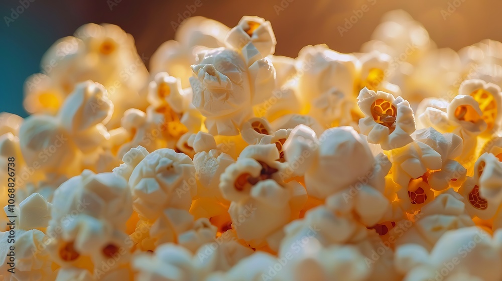 A freshly popped bowl of delicious golden popcorn kernels showcasing their light fluffy texture ideal for snack time at home or movie nights A freshly popped bowl of delicious golden popcorn kernels showcasing their light fluffy texture ideal for snack time at home or movie nights