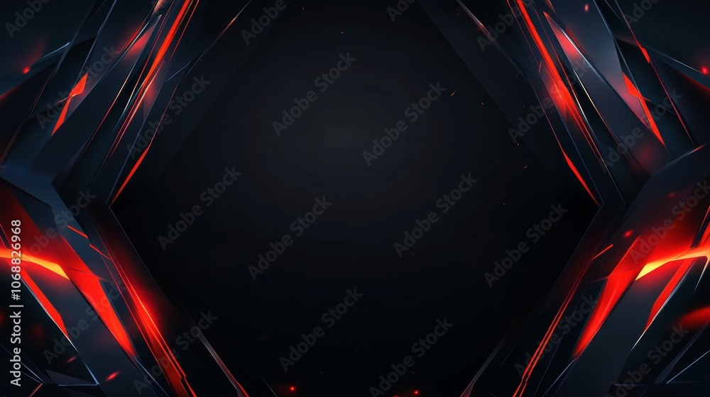 Abstract red and black geometric pattern with glowing edges. Perfect for a futuristic or cyberpunk design. Abstract red and black geometric pattern with glowing edges. Perfect for a futuristic or cyberpunk design.