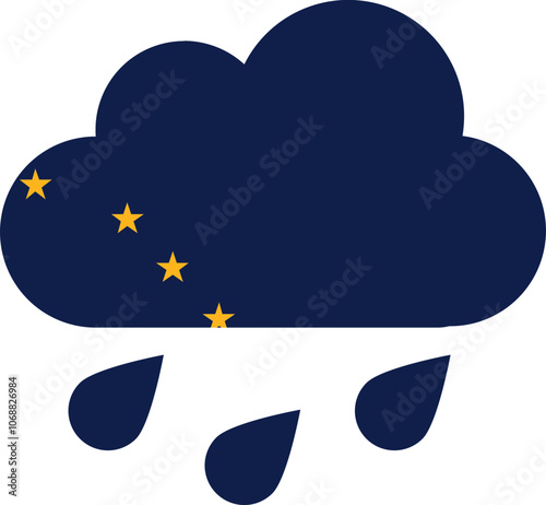 Alaska flag on Rain Drops Icon