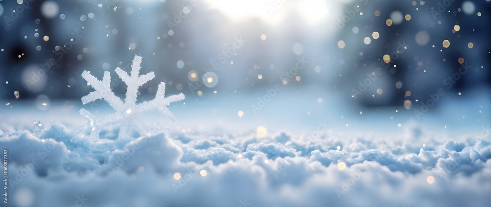 Snow-Covered Field: Winter Landscape with Snowflakes and Copy Space for Text
Snow-Covered Field: Winter Landscape with Snowflakes and Copy Space for Text