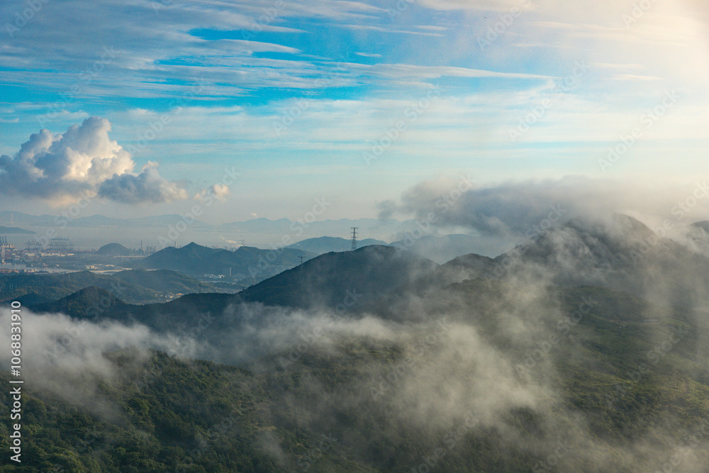 Ningbo City, Zhejiang Province - City skyline from aerial perspective Ningbo City, Zhejiang Province - City skyline from aerial perspective