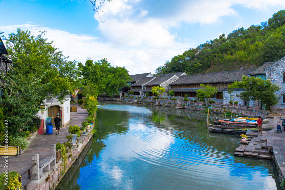 Naklejka premium Taizhou City, Zhejiang Province - Classical garden scenery of Jiangnan ancient town