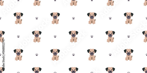 Cartoon character cute dog seamless pattern background for design.