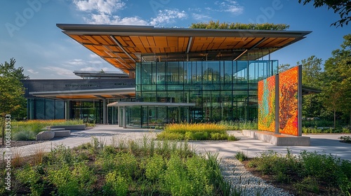 Urban Community Center with Rooftop Garden and Public Art Installation