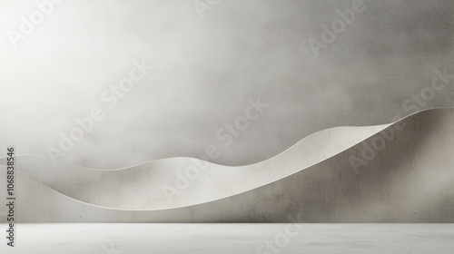 Elegant minimalist abstract waves with soft shadows and gentle curves, creating a serene and harmonious background, perfect for modern, refined, and contemporary design themes