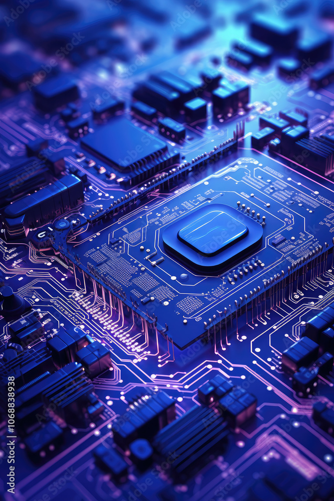 High-Tech Processor Circuit Board Close-Up High-Tech Processor Circuit Board Close-Up