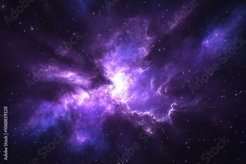 Purple and blue nebula in outer space..