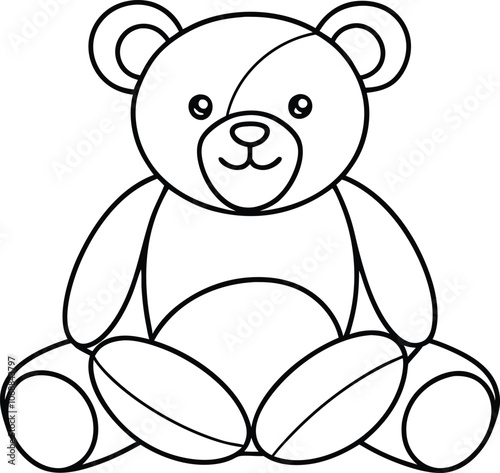 Teddy bear line art , Cute teddy, teddy silhouette vector, design
