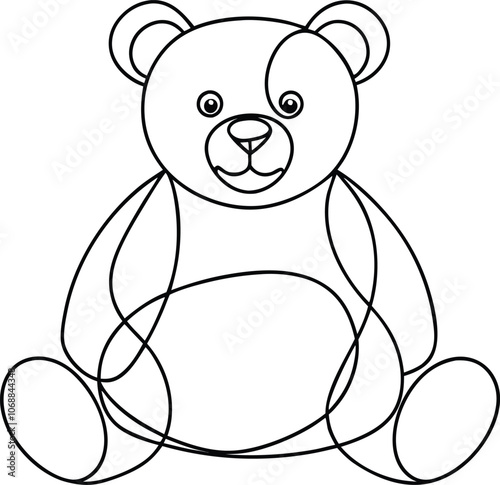 Teddy bear line art , Cute teddy, teddy silhouette vector, design