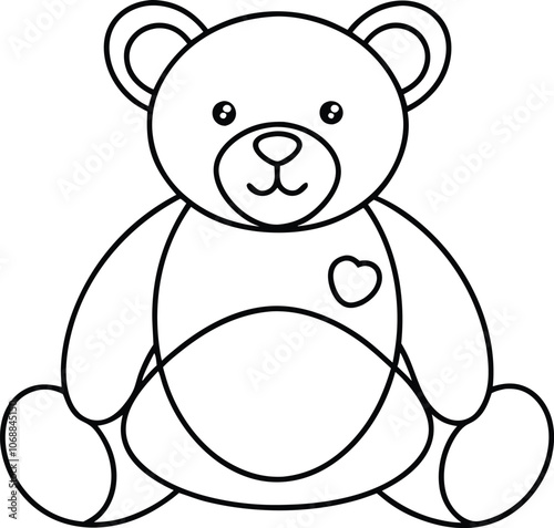 Teddy bear line art , Cute teddy, teddy silhouette vector, design