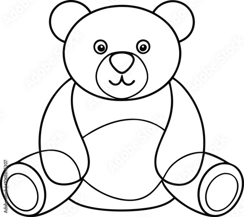 Teddy bear line art , Cute teddy, teddy silhouette vector, design