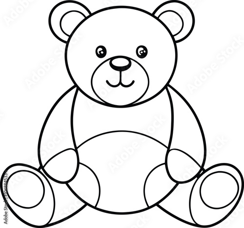 Teddy bear line art , Cute teddy, teddy silhouette vector, design