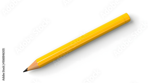 3d realistic pencil isolated on white background