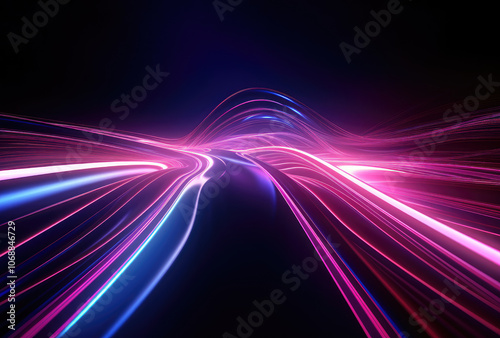 Vibrant Neon Lights Speed Blur Abstract Background