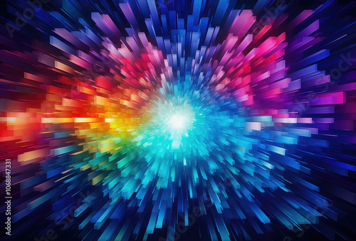 Explosive Color Burst Abstract Digital Background