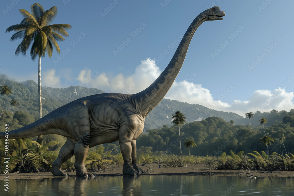 Fototapeta premium Dinosaure sauropode du genre Brachiosaurus