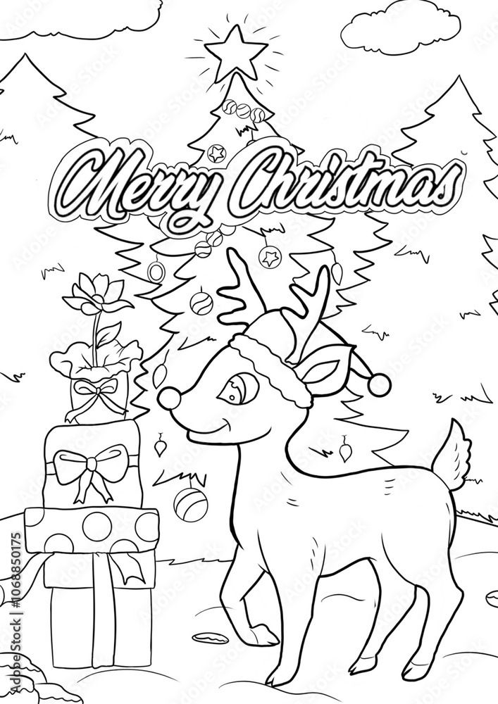 Obraz premium Christmas coloring page for Kids