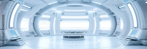 Futuristic Sci-Fi Spacecraft Interior Corridor