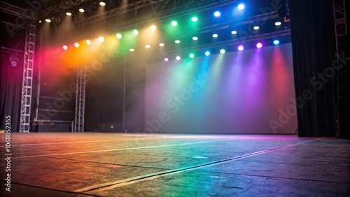 Colorful gradient with blurred light and a prominent vertical element, lines, compositional, hue