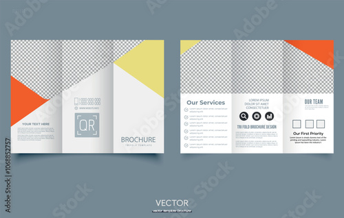 A4 Tri-fold Brochure Design Template, modern design template for infographics