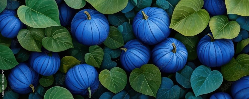 Cyber pumpkin patch, glowing blue and green stems, digital landscape, watercolor style Cyber pumpkin patch, glowing blue and green stems, digital landscape, watercolor style