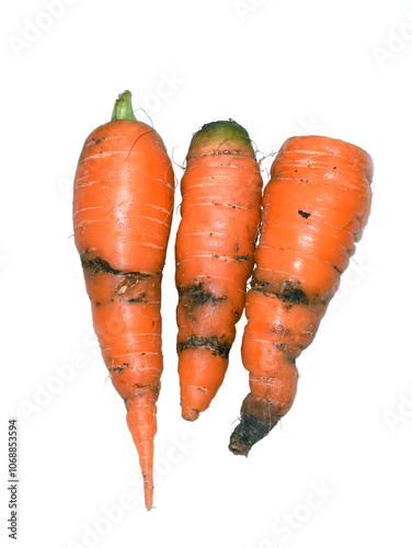 Psila rosae carrot root fly damage on carrot